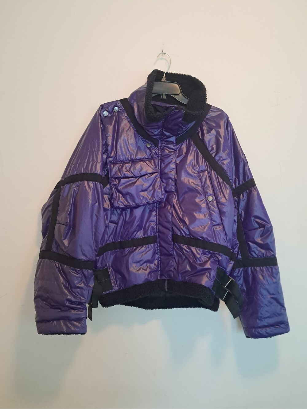 Free People Movement Jacket Women's Medium M Vagabond Fleece Bomber Purple